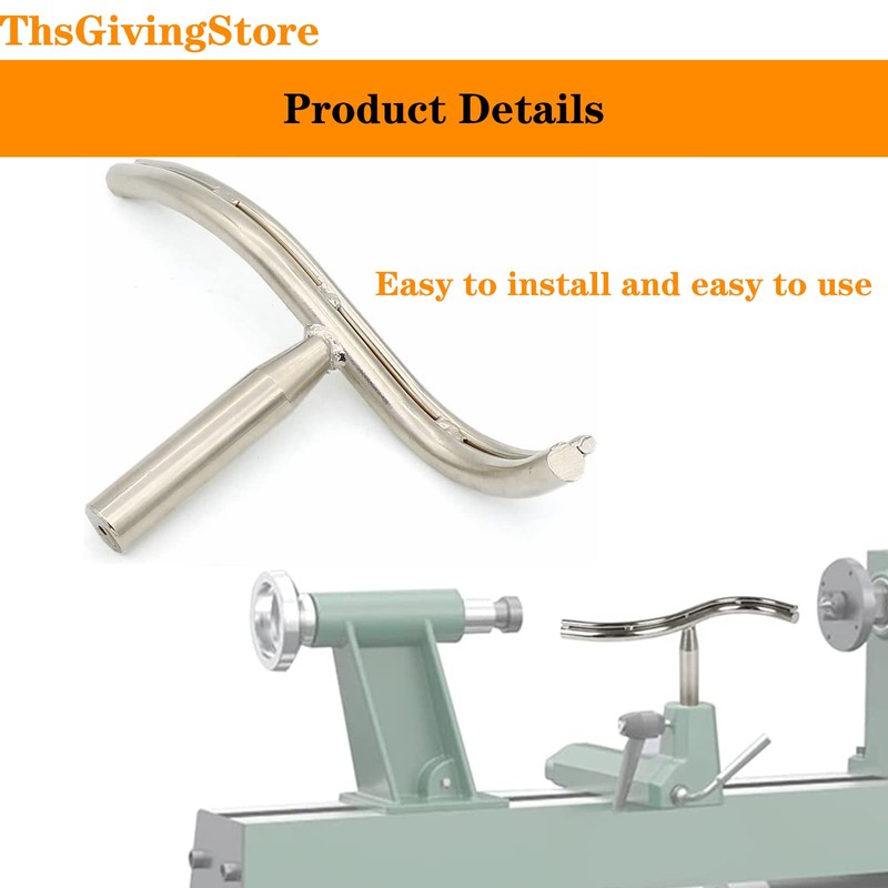 Wood Lathe Tool Rest, 1 Inch Post S-Shaped Lathe Steady