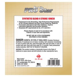 STAR BRITE Super Premium Synthetic Blend 4 Stroke Oil 10W 30 - 1 GAL (028100)