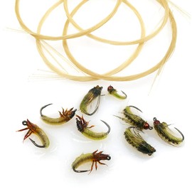 Greatfishing 5 Size Fly Tying Biological Rib Line for Nymph Caddis Pupae Grayling&Trout Fly Fishing Body Rib Grayling Trout Fishing Lures Baits Fly Tying Material