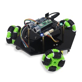 Freenove Omni Wheel Car Kit for Raspberry Pi Pico W (Included) (Compatible with Arduino IDE), 3-Wheel and 4-Wheel Forms, Accelerometer Module, Compass Module, Ultrasonic Distance Sensor
