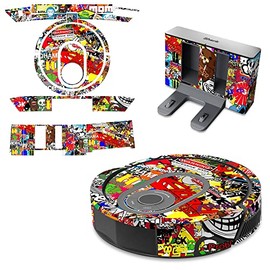 Protective Graphic Kit Vinyl Decal Skin Compatible with Shark AI Robot Vacuum RV2001 + Charger - Bomb