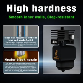 Sahvaim Upgraded 2Pcs 0.4mm H2D/H2S Hotend Kit for Bambu Lab H2D Combo/H2S/A1/A1MINI, High Temp and Quick Swap Hardened Steel Nozzle Replacement 3D Printer Extruder with 2Pcs Silicone Sock