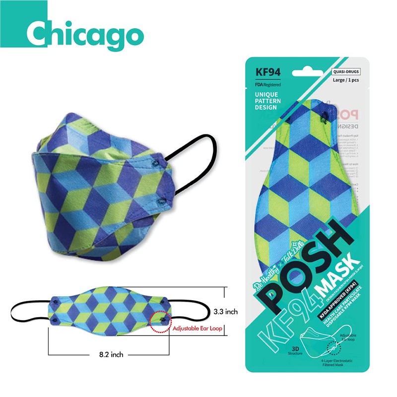 Be Healthy [Pack of 10] Posh KF94 Mask - Chicago