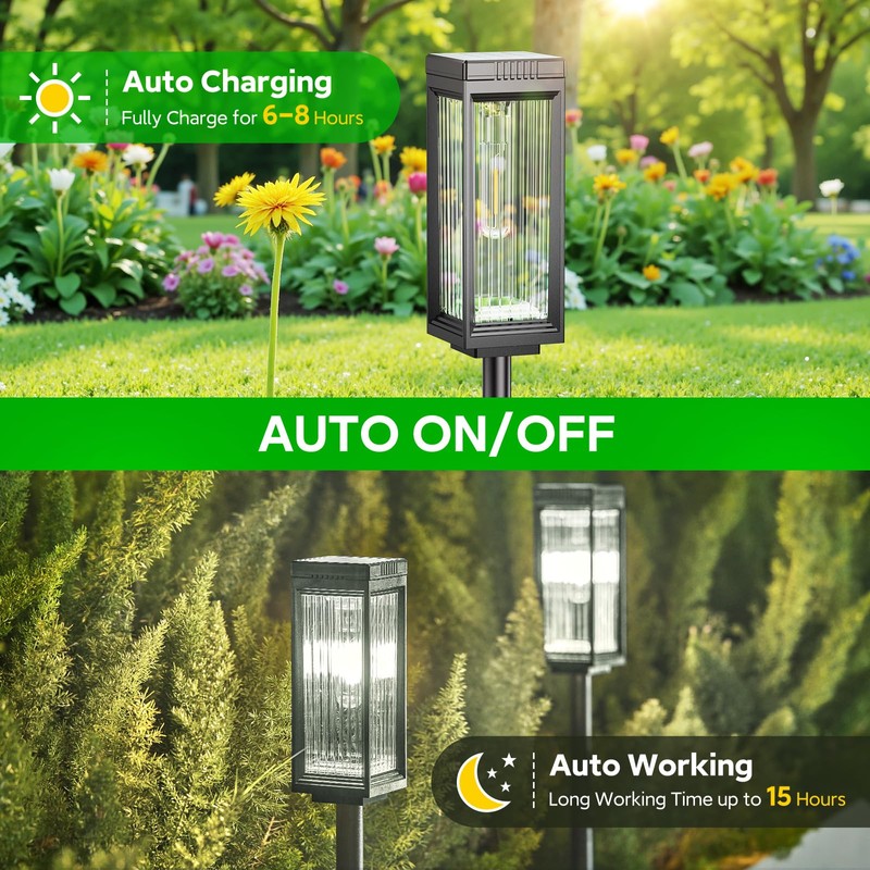 Solar Pathway Lights Outdoor, 8 Pack Upgraded Solar Lights Outdoor