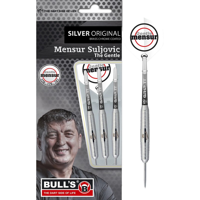 BULL'S Sport Silver Original Brass Steel Dart, Silver, 21 g
