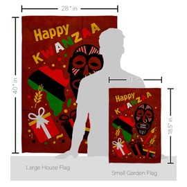 Ornament Collection Light Kinara Candles Garden House Flag Kit Black History Kwanzaa Celebrates African Americans Heritage Decoration Banner Small Yard Gift Double-Sided, Made in USA