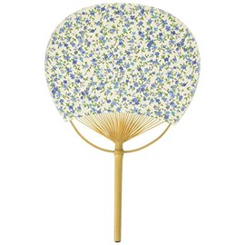 Shikoku Uchiwa Fan Women's Kawaii! Cotton, Small Flowers, Approx. 7.1 x 10.8 inches (18 x 27.5 cm)