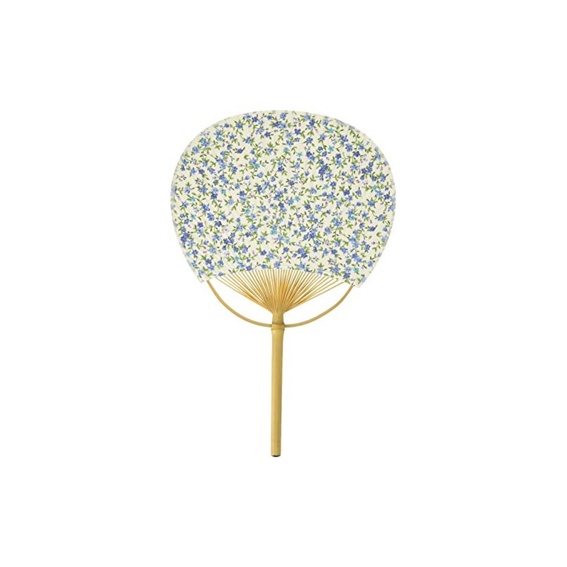Shikoku Uchiwa Fan Women's Kawaii! Cotton, Small Flowers, Approx. 7.1