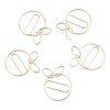 100Pcs Gold Paper Clips Cute Shape Stainless Steel Multifunction Metal