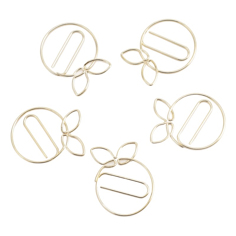 100Pcs Gold Paper Clips Cute Shape Stainless Steel Multifunction Metal