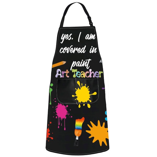 JNIAP Art Teacher Apron With Pockets Artist Paint Apron Painters
