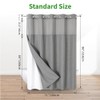 eachope Extra Long No Hooks Needed Linen Textured Shower Curtain
