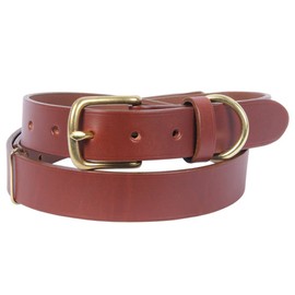 Col. Littleton Leather Adjustable No.1 Belt with Brass Buckle | Large/Brown