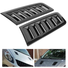 hood vents for cars - Qiilu 2 pcs Car Bonnet Vents, Universal Bonnet Air Vents Engine Hood Car Exterior Parts Fit for Focus RS MK2 (Carbon Fiber Color)