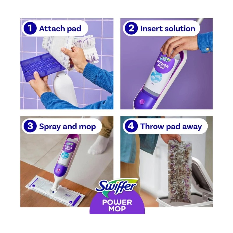 Swiffer PowerMop Kit – Multi-Surface Floor Cleaner with Pads &