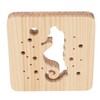 Wooden 3D LED Light Hollow Seahorse Pattern USB Power Supply