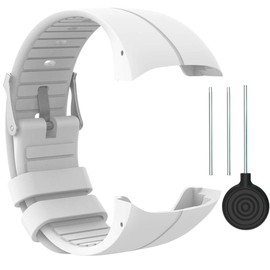 QGHXO Band for Polar M400/M430, Soft Adjustable Silicone Replacement Wrist Watch Band for Polar M400/M430 Watch (White)