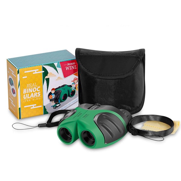 JRD&BS WINL Binoculars for Children, Compact Binoculars Teen Boy Birthday Gifts Gifts Boys Toys 3-12(Green)