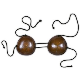 Beistle Coconut Bikini Top, Adjustable Natural/Brown