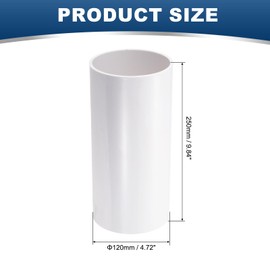 PATIKIL 5" OD Straight Inline Duct Connector, PVC Plastic Dryer Hose Connector Pipe Fitting Adapter Coupling for Straight Pipe Systems DIY Home Factory Industrial, White