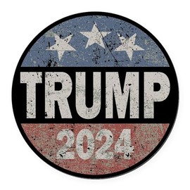 CafePress Vintage Trump 2024 5.5" Round Car Magnet Magnetic Bumper Display