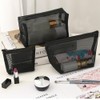 Clapoyis Portable Mesh Cosmetic Pouch, Mini Bag Set of 3