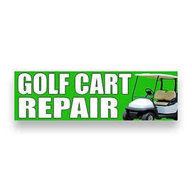 Golf CART Repair Vinyl Banner 10 Feet Wide by 3 Feet Tall