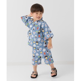 chil2 Children's Jinbei Set, Kids' Baby Clothes, Top and Bottom Set, Yukata, Boys, 100% Cotton, Pattern, Bali, Allover Pattern, Stylish, Japanese Pattern, Rice Ball, 90, 100, 110, 120, 130, 140, 150