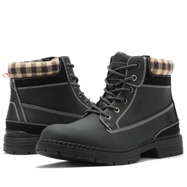 ANJOUFEMME Winter Hiking Boots Men Waterproof, Warm Work Trekking Boots for Men FNM19-G-BLACK-9.5