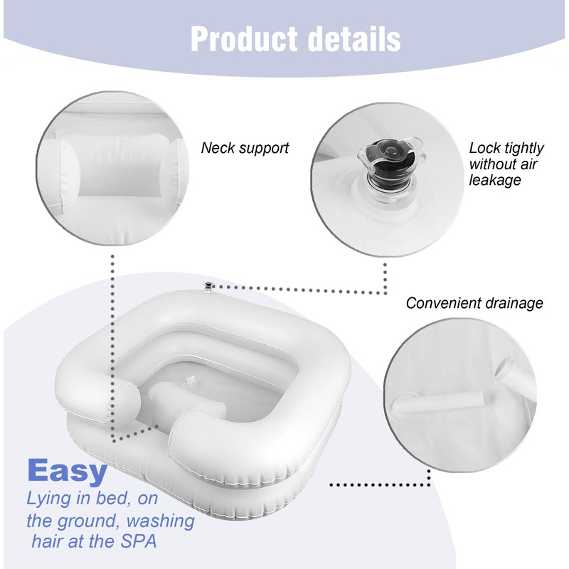 Inflatable Shampoo Basin - Portable Hair Washing Tray for Disabled,