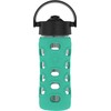 Lifefactory Glass Water Bottle with Pivot Straw Cap, 12 Ounce,