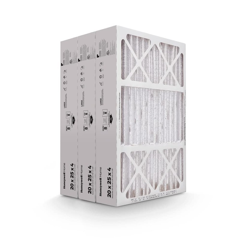Honeywell Home 20x25x4 MERV 8, AC Furnace Air Filter, 3
