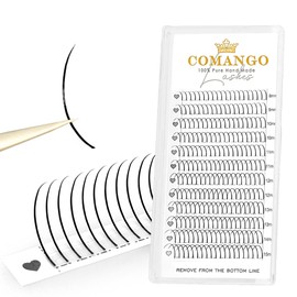 CoMango Premade Spikes Lashes Extensions Wispy Wet Fairy Lash C/D Curly Mix 8-15mm Natural Black 0.07 Thickness Spiky Eyelash Extensions 240 Spikes Lashes Fan (Black, 0.07-D-Mix8-15mm)