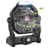 JINLICTE Camping Fan with LED Lantern, 36 Hours 9 Inch