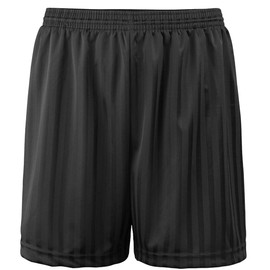 JJLC Boys Girls School Sports Shorts PE Football Shadow Stripe Shorts (Black, 9-10 Years)
