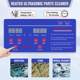 2L Ultrasonic Carburetor Cleaner Machine, Industrial Ultrasonic Parts Cleaner with Heater and Digital Timer, Ultrasonic Carb Cleaner for Repairing Tools Automotive Parts Cleaning, 110V