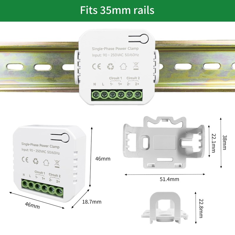 OWON 80A Bi-Directional WiFi Home Energy Monitor, Single Phase, with