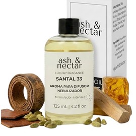 Esencia ambiental aroma Santal 33 para difusores profesionales y aromaterapia de alta concentración, 125 ml, aroma inspirado en diseñadores perfumista
