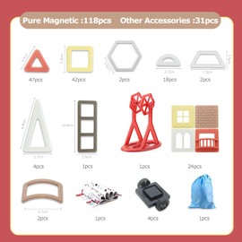 HIWO Magnetic Blocks, 149 pcs, Magnetic Toys, Girls, Toys, Magnetic Blocks, Kids, Educational Toys, Toddlers, Boys, Magnetic Toys, 3D Puzzle, Game, Model DIY, Building Blocks, Toys, Keys, Birthday, Gift, Christmas, Gift, Gift, Cute, Japanese Instruction 