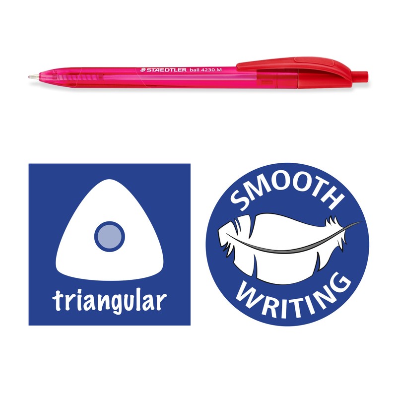 Staedtler Ball 4230 M Triangular Ballpoint Pen, Line Width M