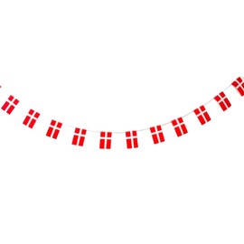 Denmark Flag 40 Pack Denmark Flag Denmark Garland 45ft Denmark National Flag Denmark Flag 5.5x8.3 Inch for Garden Bar Decorations (Denmark)