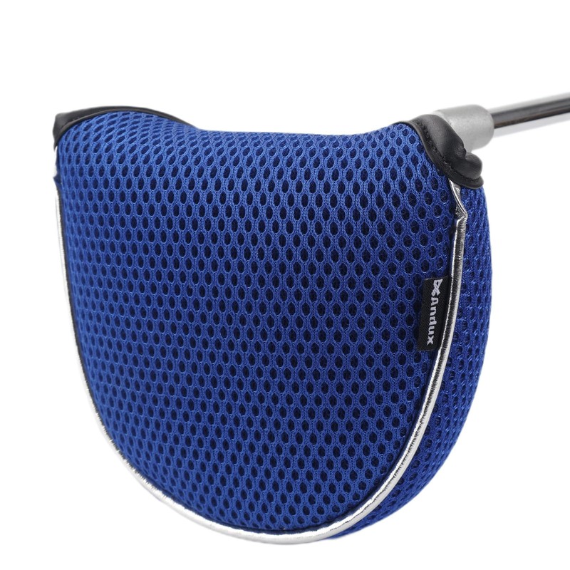 Andux Mesh Mallet Putter Cover Golf Putter Head Covers Blue,