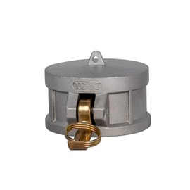 Quafwia 2 pcs Aluminum Cam lock Fittings (3 inch Part DC) Cam and Groove Hose Fitting, Dust Cap Camlock fitting with Heavy Duty Brass Handles (3'', DC)