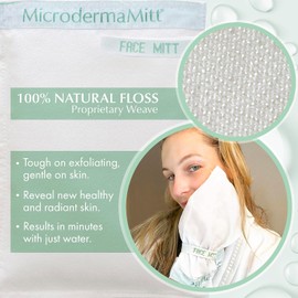 Microdermamitt Deep Exfoliating Face Mitt Firming Dry Skin Treatment-Unclog Pores, Repair Wrinkles, Sun Damage, Remove Imperfections and Invigorate Your Skin