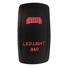 20A 12V Rocker Switch ON/Off Red LED Backlit - LED Light Bar - UTV, Auto, Boat [5360-A19]