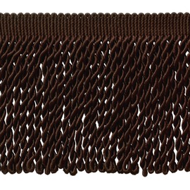 DÉCOPRO 6" (15cm) Basic Solid Collection Traditional Satiny Bullion Fringe Trim (Style# BFS6) Mocha Brown #D2 (Dark Chocolate Brown) 5 Yard Value Pack (15 ft/4.5m)