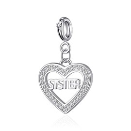 Philip Jones Sister Heart Charm Created with Zircondia® Crystals