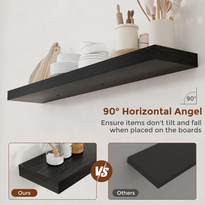 Heimlove 48 Inch Floating Shelves for Wall 8 Inch Deep