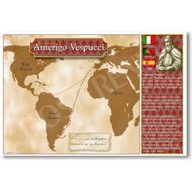 The Expeditions of Explorer Amerigo Vespucci - Social Studies Classroom Poster