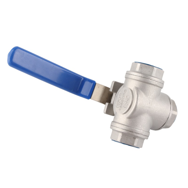 1pc Stainless Steel SUS304 Pipe Ball Valve Three Way T